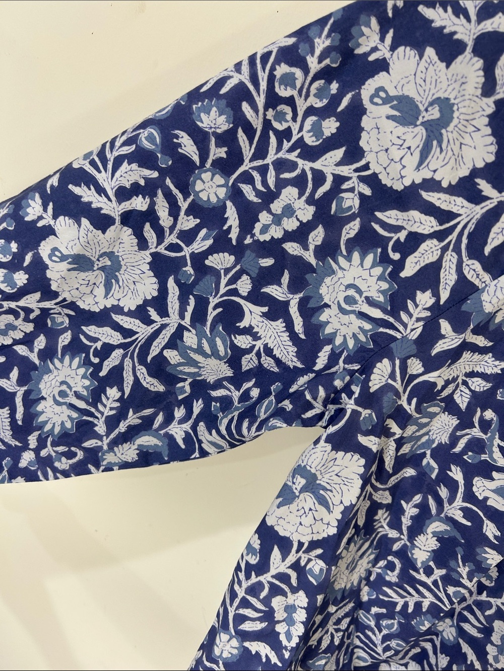 MAREA by Liz Joy Floral Cotton Blouse Top XS Blue White - Picture 12 of 13